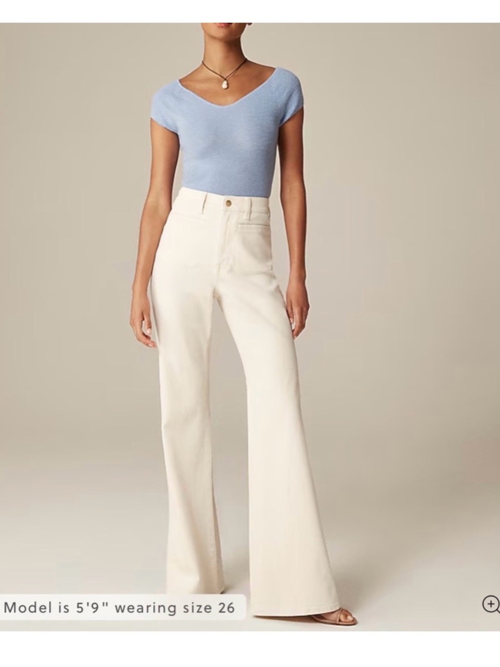 J. Crew Cream Wide-Leg Denim Jeans